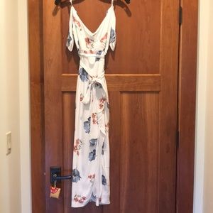 White floral maxi with slit ... worn once!